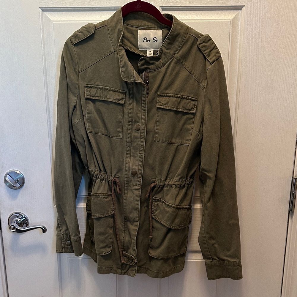Per Se Utility Jacket in Olive Green Size M